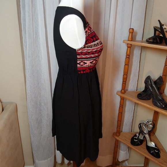 Ya Los Angeles Dress Small Black Red Sleeveless - Picture 4 of 8